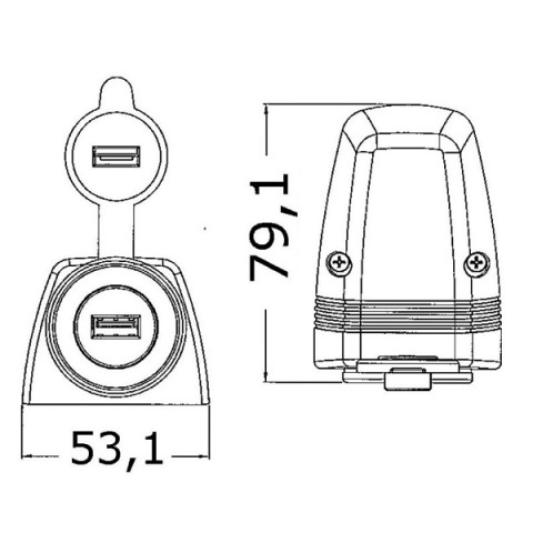 Presa USB esterna nera (14.516.03)